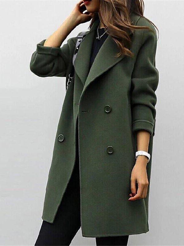 Classic Women's Double Breasted Trench Coat - Lusomart