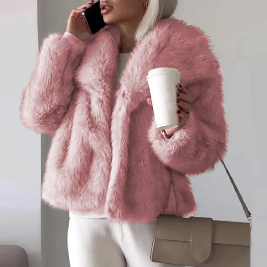 Soft Faux Fur Short Winter Jacket - Lusomart