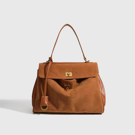 Classic Ladies Suede Shoulder Bag - Lusomart