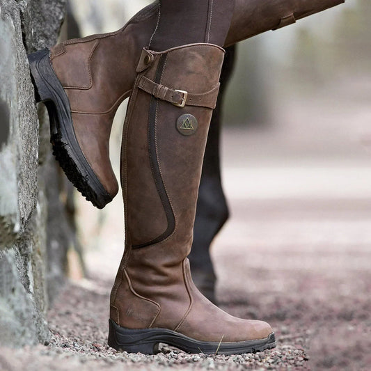 Waterproof Women's High Boots with Buckle and Grip Sole - Lusomart