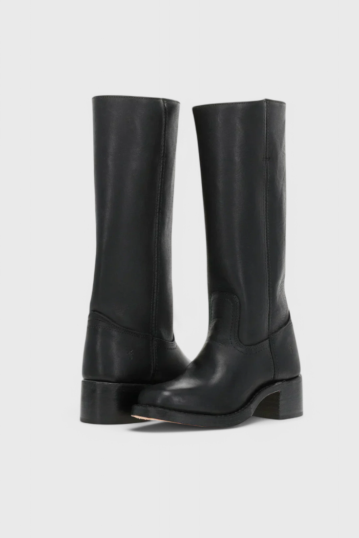 Women's Knee High Boots with Stacked Heel and Classic Round Toe 3