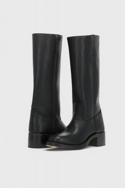 Women's Knee High Boots with Stacked Heel and Classic Round Toe 3