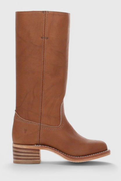 Women's Knee High Boots with Stacked Heel and Classic Round Toe 8