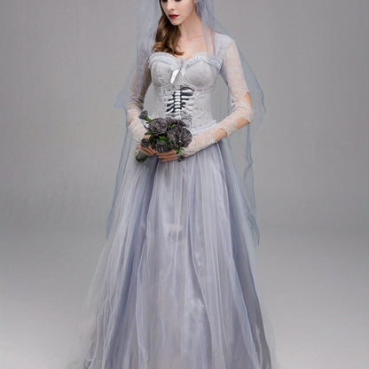 Spooky Black Lace Evening Dress - Lusomart