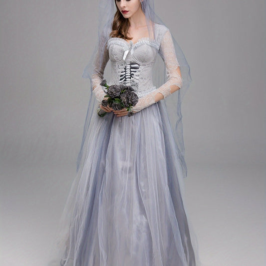 Spooky Black Lace Evening Dress - Lusomart