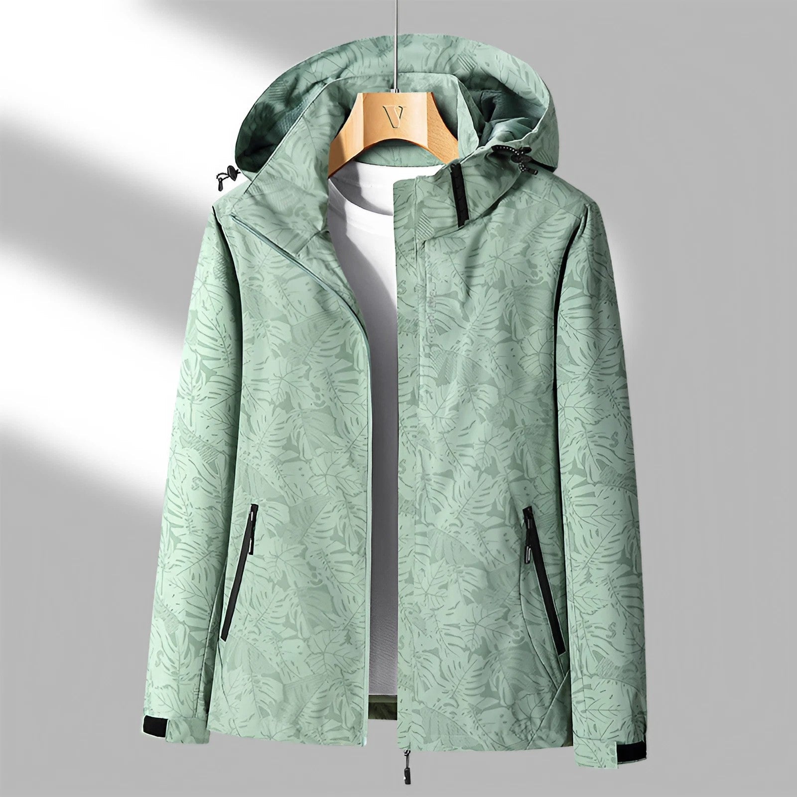 Women's Lightweight Waterproof Outdoor Jacket with Adjustable Hood and Zippered Pockets 3