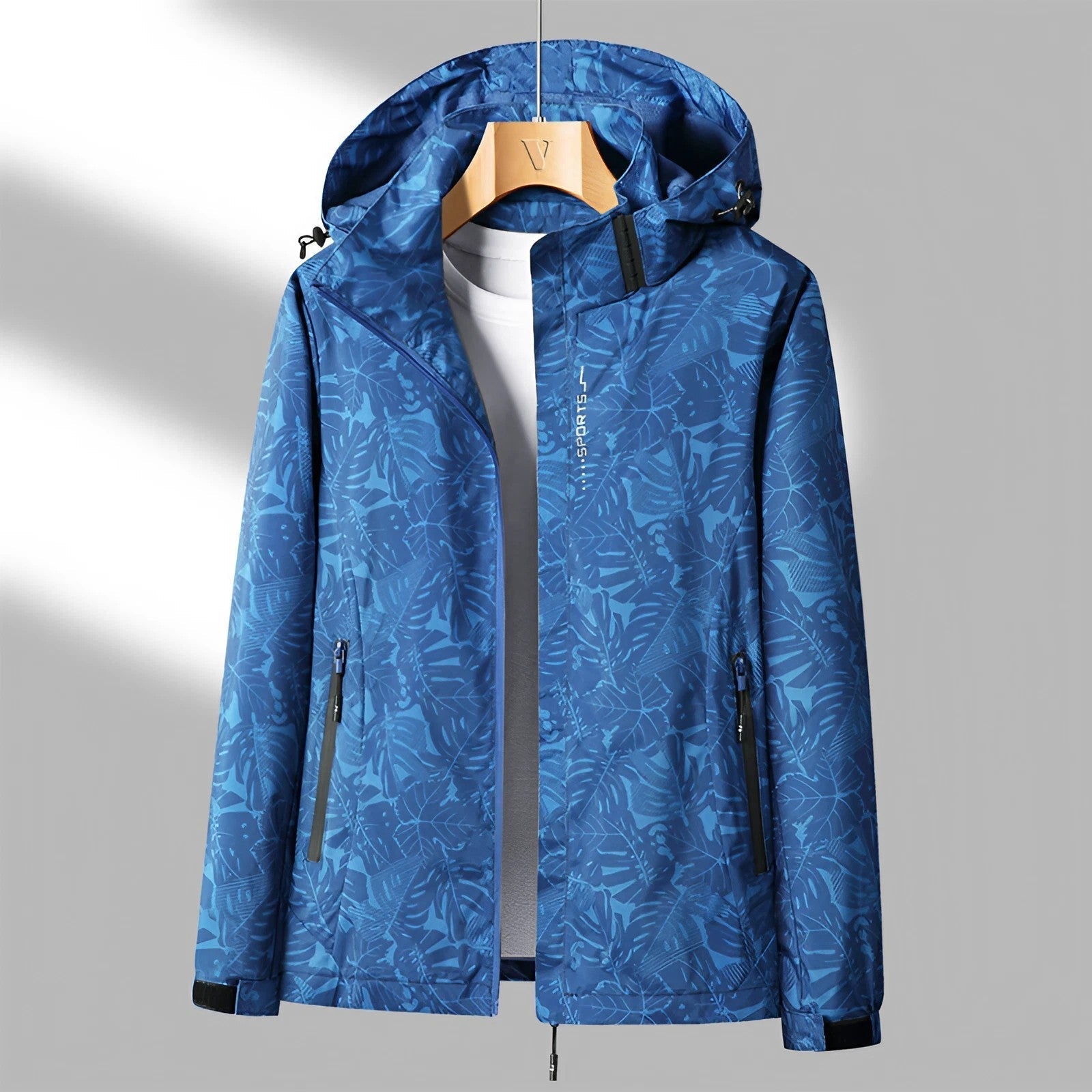 Women's Lightweight Waterproof Outdoor Jacket with Adjustable Hood and Zippered Pockets 4