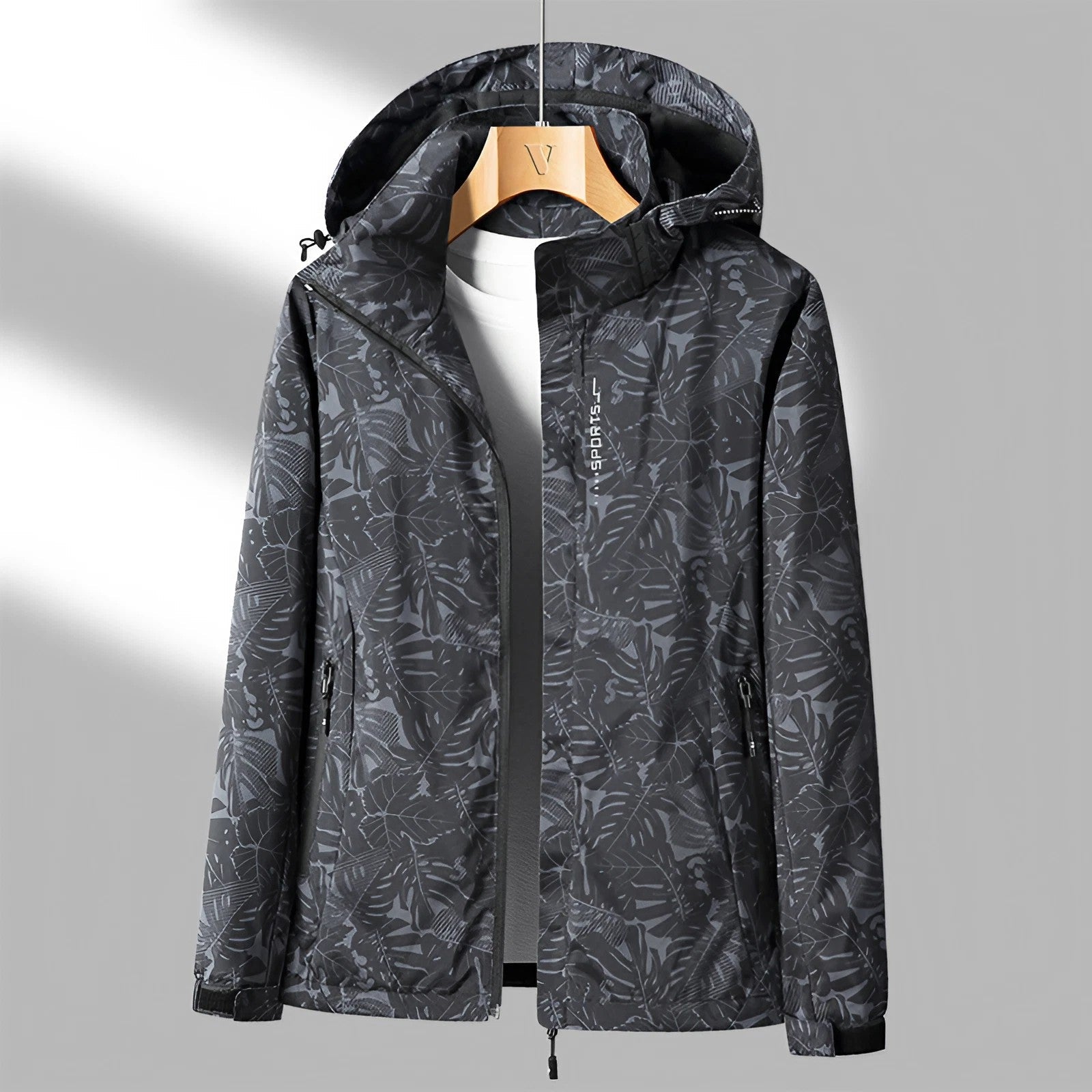 Women's Lightweight Waterproof Outdoor Jacket with Adjustable Hood and Zippered Pockets 5