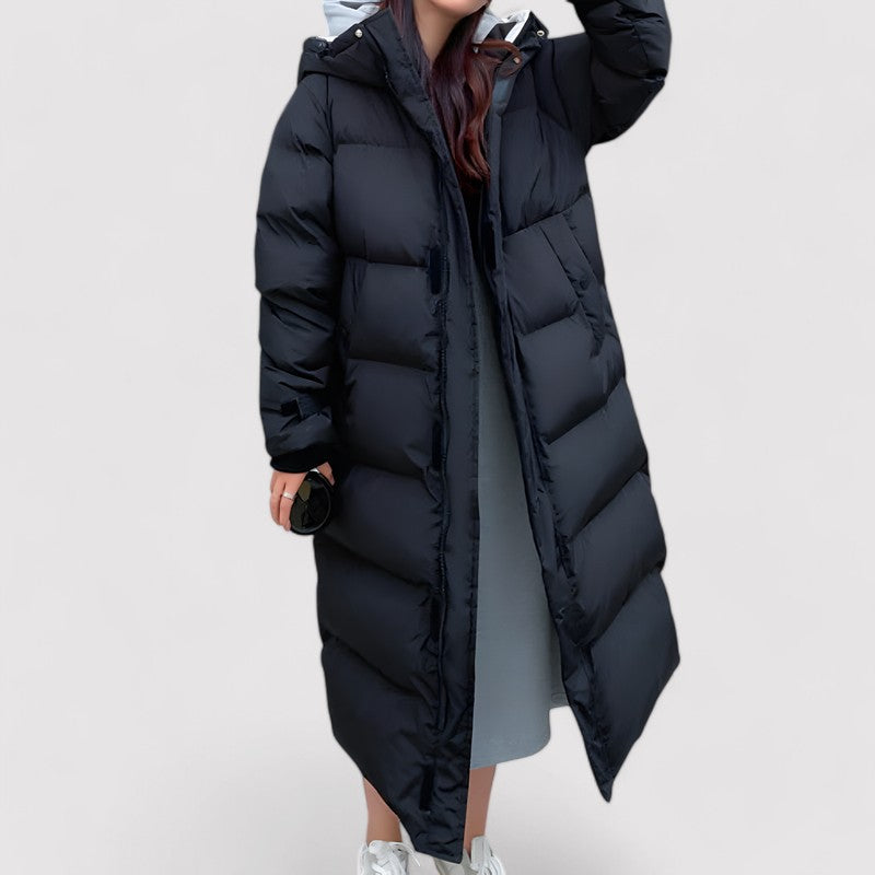 Warm Women's Black Water Resistant Parka Coat - Lusomart