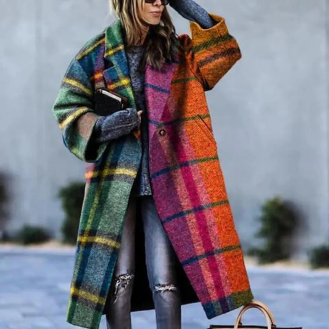 Women’s Oversized Longline Wool Blend Coat – Classic Notched Lapel Stylish Winter Jacket 1