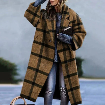 Women’s Oversized Longline Wool Blend Coat – Classic Notched Lapel Stylish Winter Jacket 3