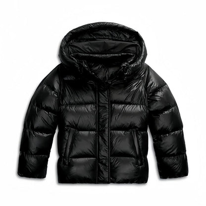 Women's Quilted Jacket Lightweight Hooded with Pockets Black 5