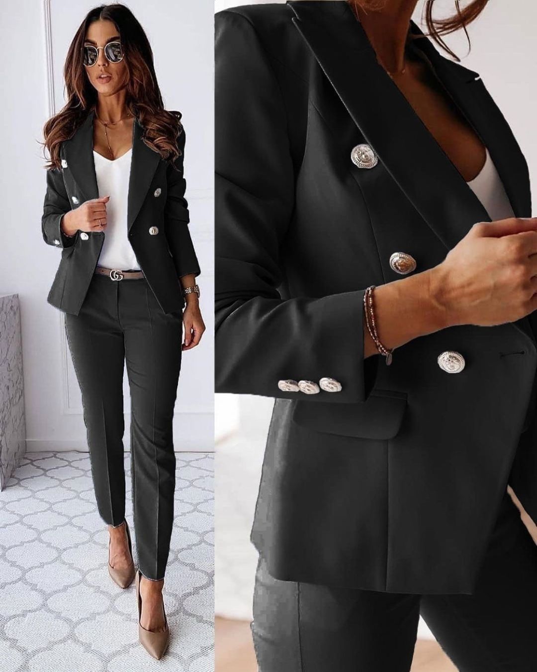 Classy Women's Tailored Fit Blazer Jacket - Lusomart