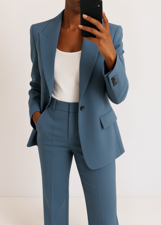 Classic 2 Piece Women's Suit Set with Jacket - Lusomart