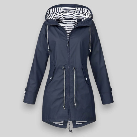 Waterproof Women's Raincoat with Hood and Adjustable Waist - Lusomart