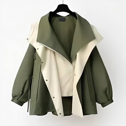 Women's Waterproof Windbreaker Jacket with Layered Hood Design 4