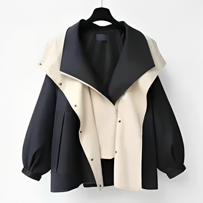 Women's Waterproof Windbreaker Jacket with Layered Hood Design 5