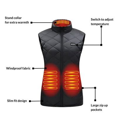 Warm Electric Heated Women's Winter Vest