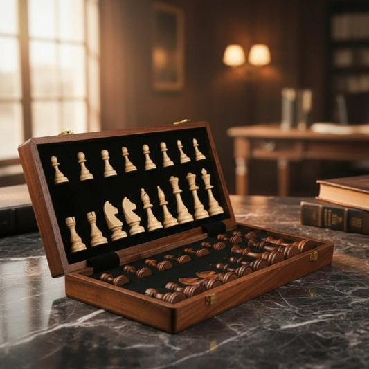 Luxury Handmade Wooden Chess Board Set - Lusomart