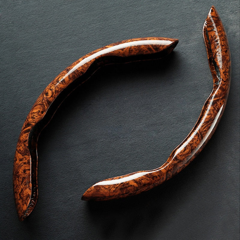 WoodGrain Luxe | Stylish Non-Slip Universal Steering Wheel Cover 1