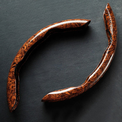 WoodGrain Luxe | Stylish Non-Slip Universal Steering Wheel Cover 1