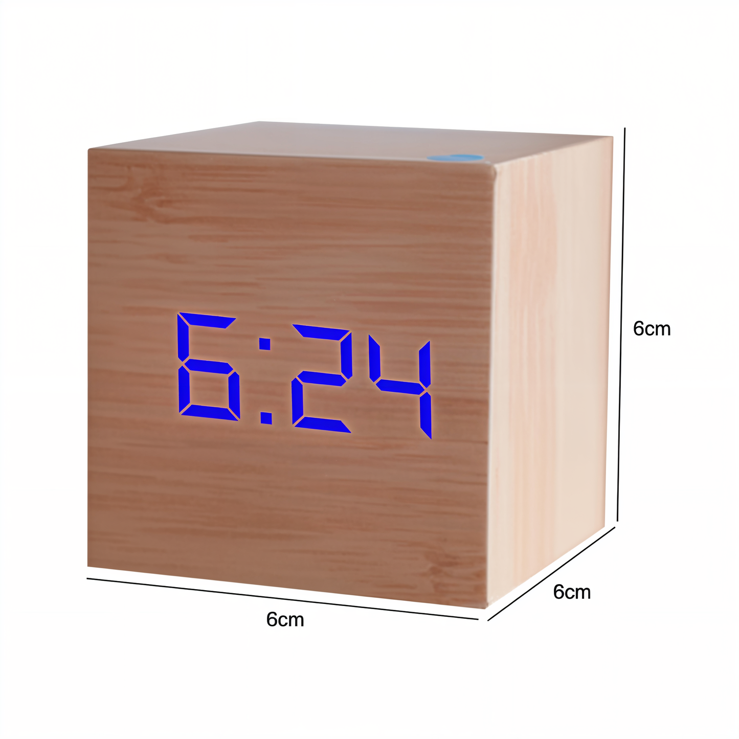 Modern Wooden Alarm Clock with Clear LED Screen