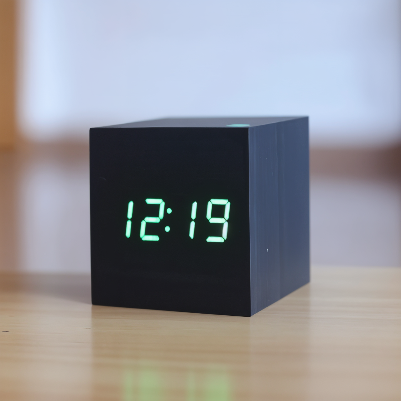Modern Wooden Alarm Clock with Clear LED Screen