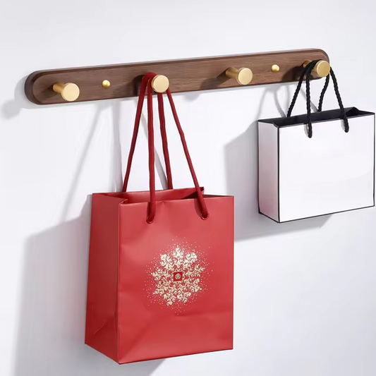 Farmhouse Style Wooden Coat Hooks with 5 Metal Pegs - Lusomart