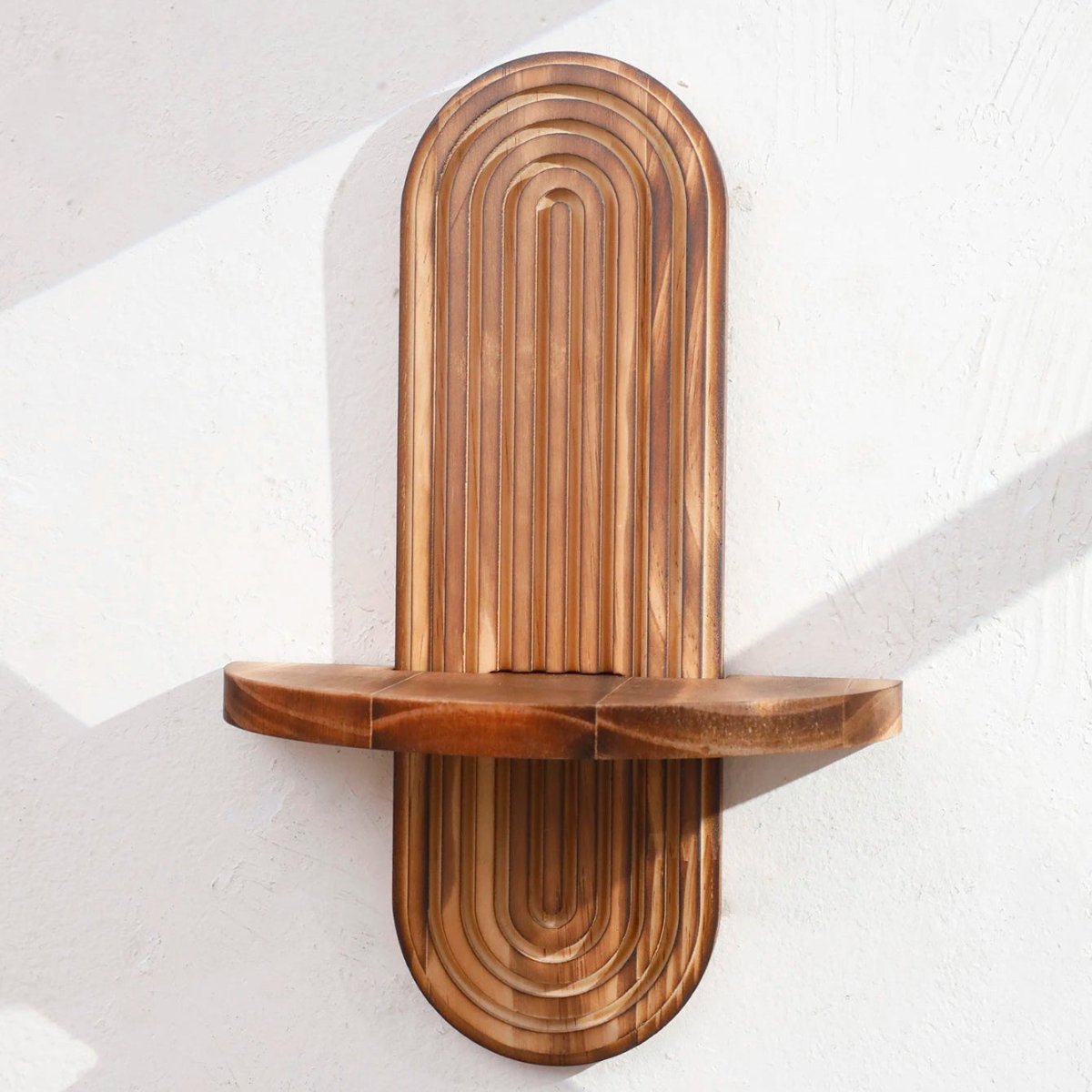 WoodenCraft | Elegant Boho Geometric Floating Wall Shelves 6