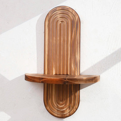 WoodenCraft | Elegant Boho Geometric Floating Wall Shelves 6
