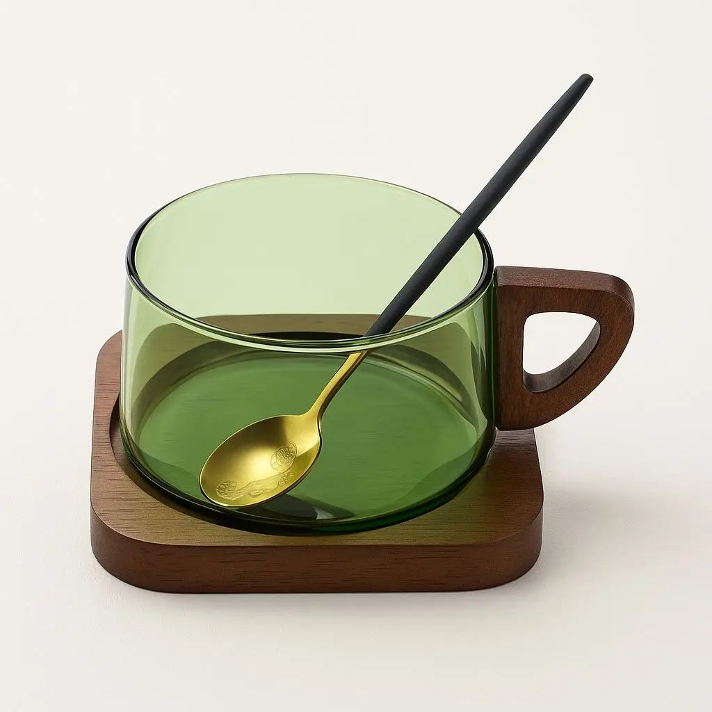 Heat resistant glass coffee cups available in 5 elegant colors, ideal for home decor and gifting