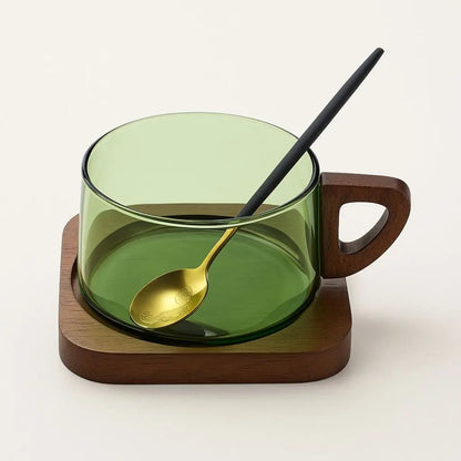 Heat resistant glass coffee cups available in 5 elegant colors, ideal for home decor and gifting