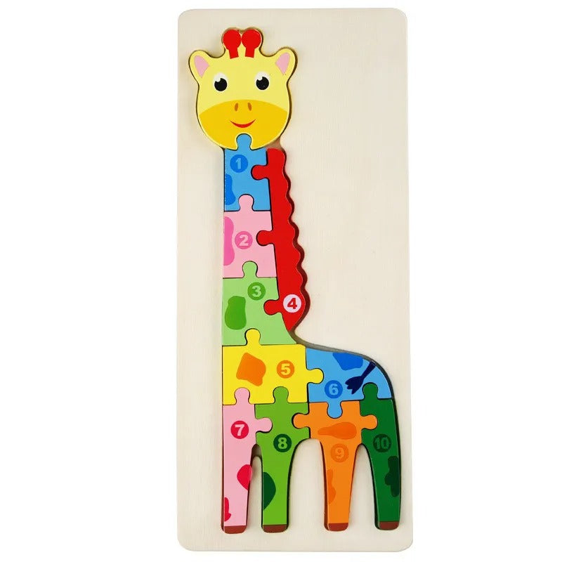 WoodsPlay – Animal puzzle set with number blocks and illustrated tiles 2