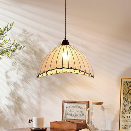 Rustic Textile Hanging Lamp