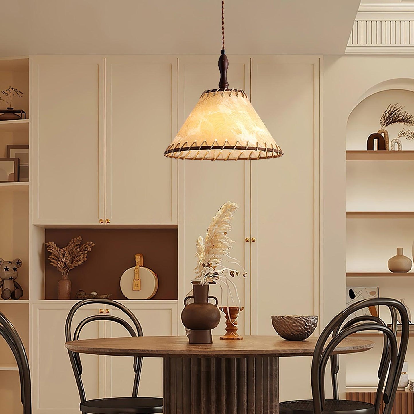 Rustic Textile Hanging Lamp