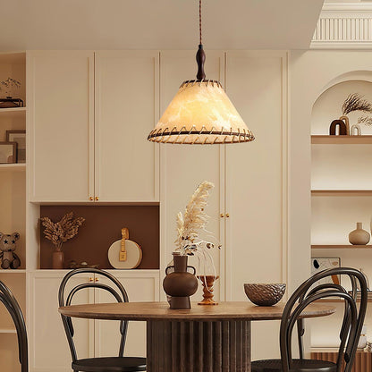 Rustic Textile Hanging Lamp