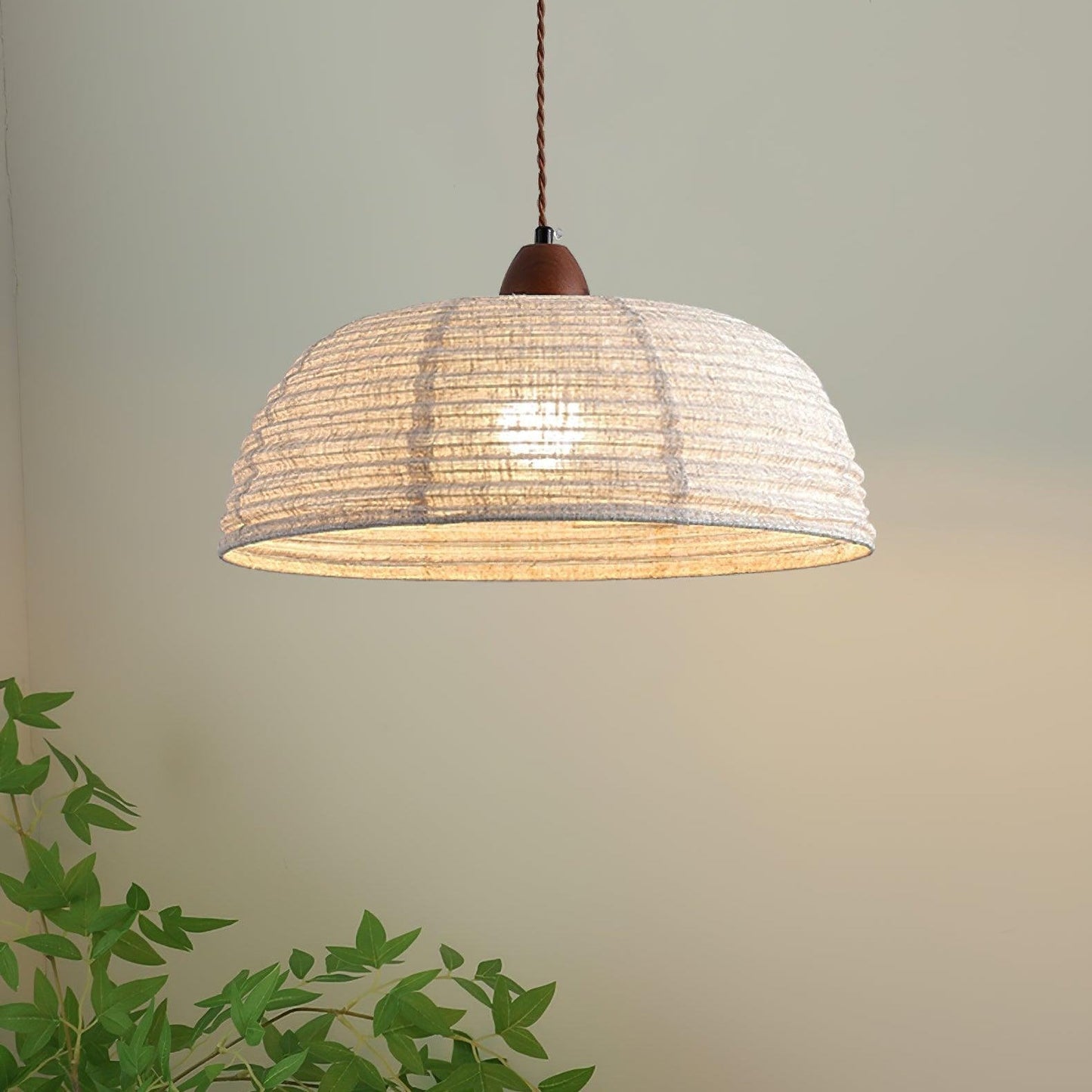 Rustic Textile Hanging Lamp