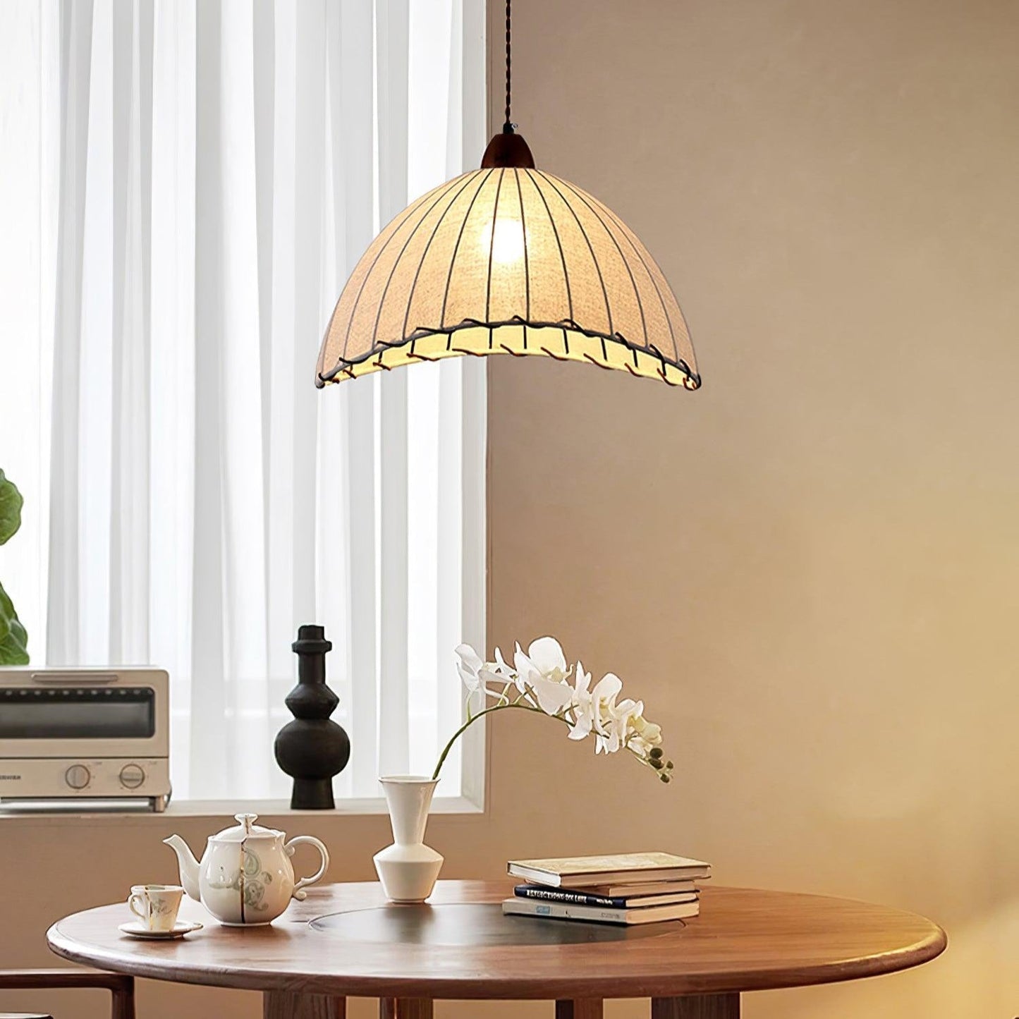 Rustic Textile Hanging Lamp