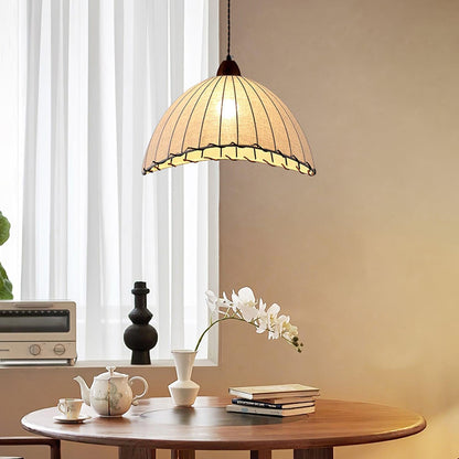 Rustic Textile Hanging Lamp