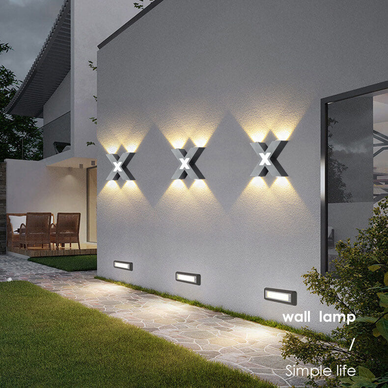 X-Lume Pro – Weatherproof X-Shape LED Wall Light for Enhanced Exterior Illumination 1