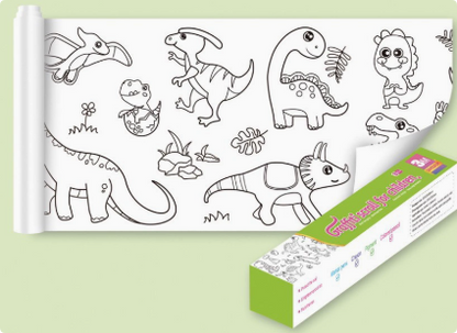 Large Kids Colouring Poster - Sticky Back Paper 300cm - Lusomart