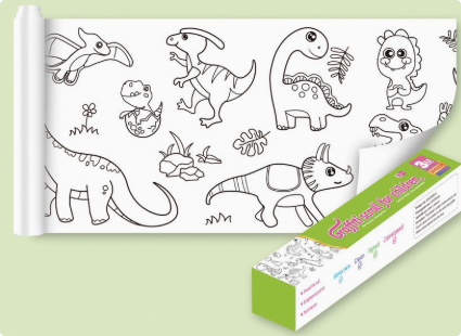 Large Kids Colouring Poster - Sticky Back Paper 300cm - Lusomart