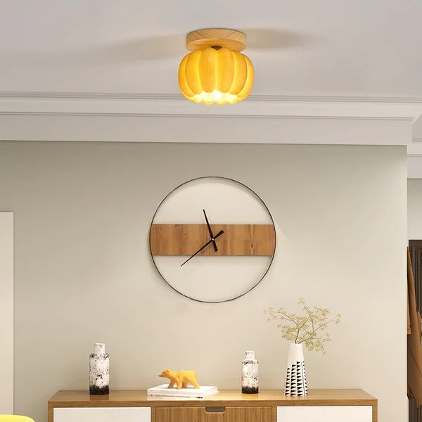 Rustic Wooden Pumpkin Hanging Lamp - Lusomart