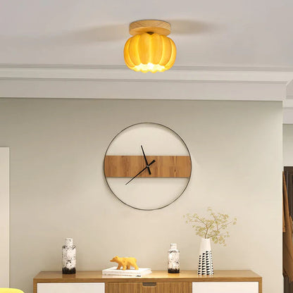 Rustic Wooden Pumpkin Hanging Lamp - Lusomart