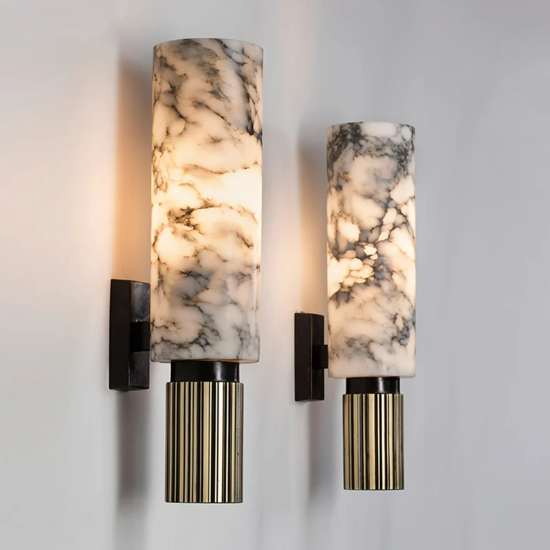 Modern Dimmable Marble Wall Light Fixture - Lusomart