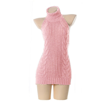 Trendy Cold Shoulder Knit Night Club Sweater