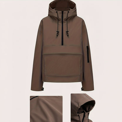 Relaxed Fit Hoodie Zip Up Pocket Jacket
