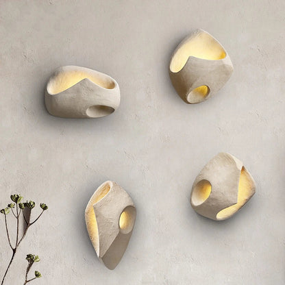 ZenGlow – Wabi-Sabi Cement Wall Sconce with Soft LED Light for Tranquil Interiors 2