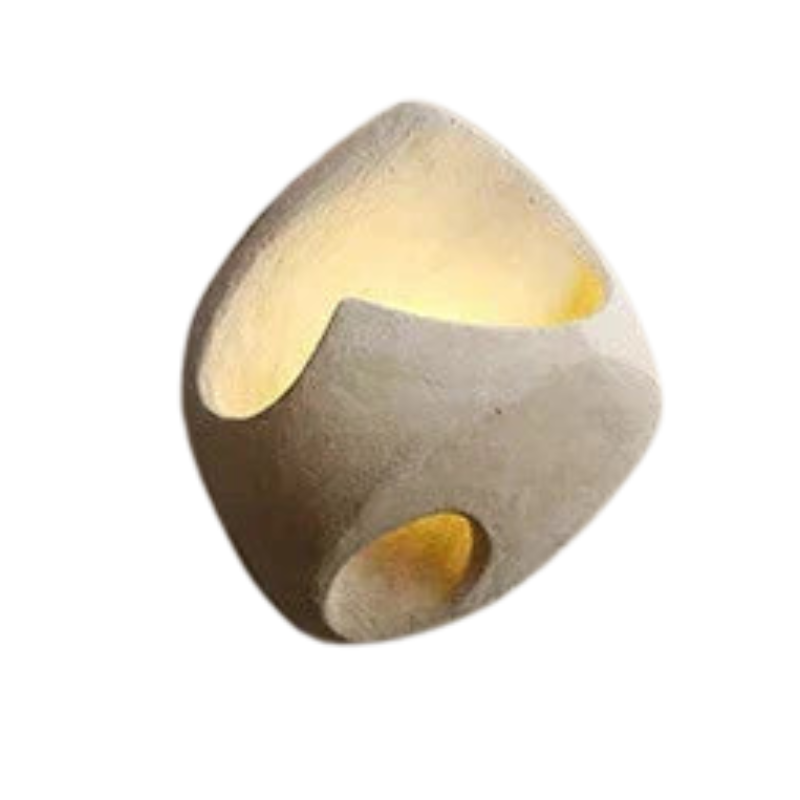 ZenGlow – Wabi-Sabi Cement Wall Sconce with Soft LED Light for Tranquil Interiors 7