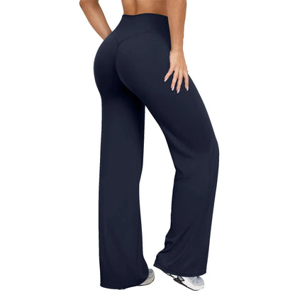 ZenithFlow | Stylish High Waisted Women's Yoga Pants with Wide Leg Design 1